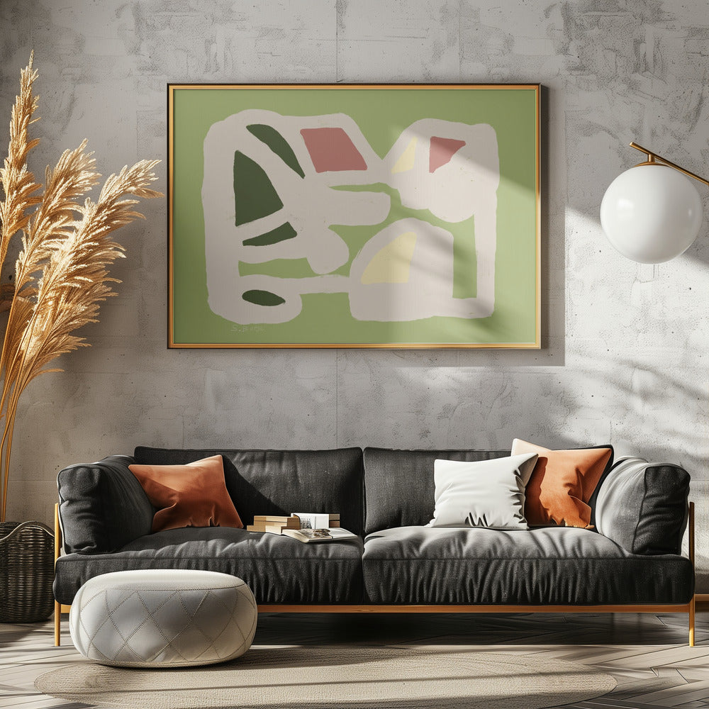 Green and pink ABSTRACT | Canvas