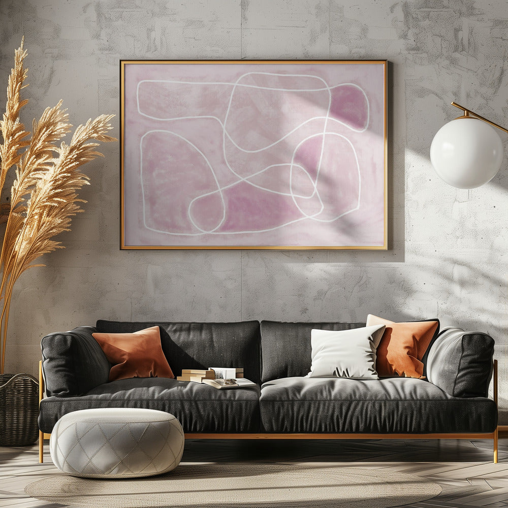 Pastel pink line drawing | Poster