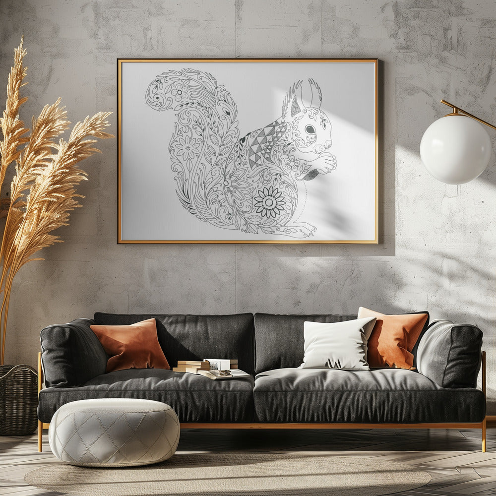 Ornate Squirrel Design | Poster