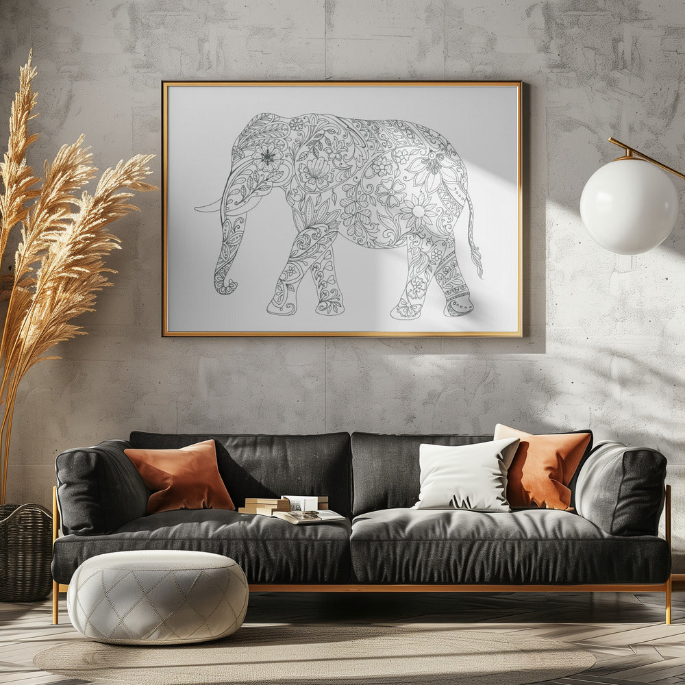 Floral Elephant | Poster