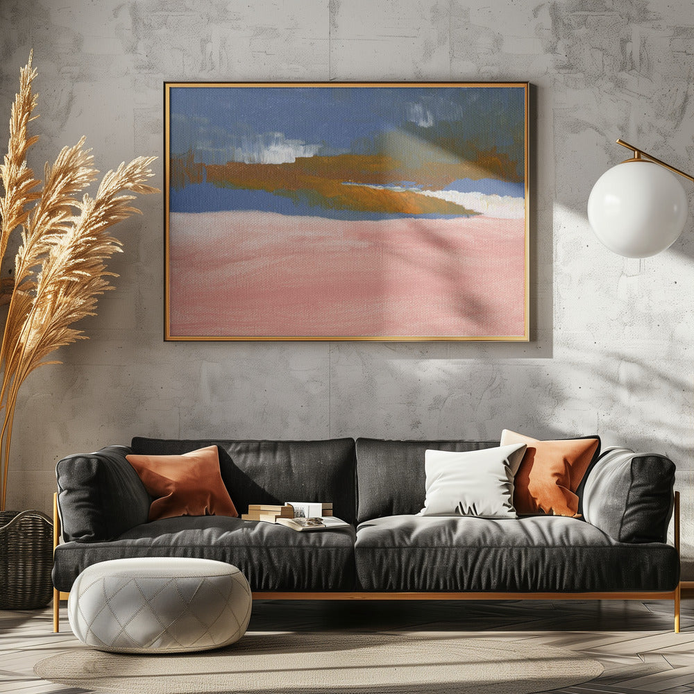 Blush Pink, Blue and Brown | Canvas