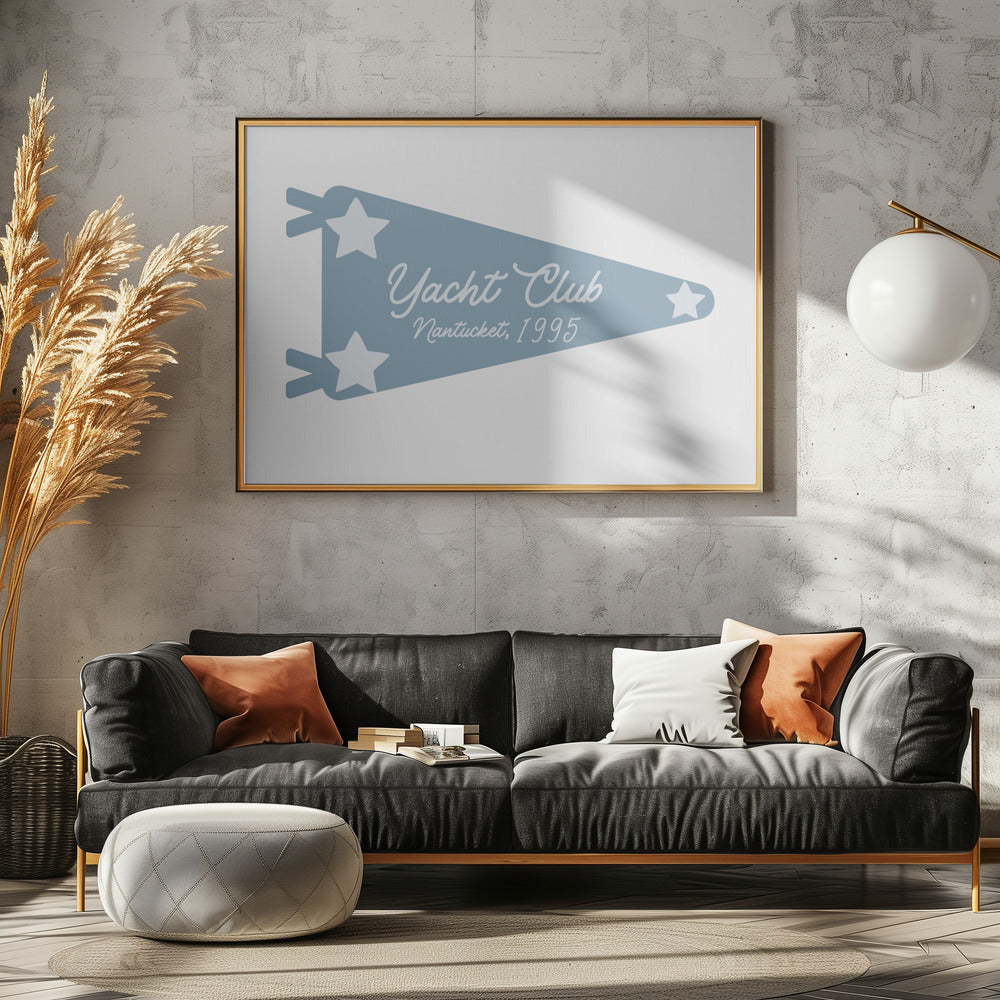Yacht Club Blue Pennant | Canvas