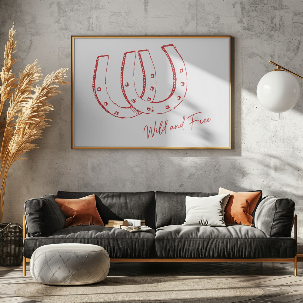 Horseshoe Wild and Free Red | Canvas