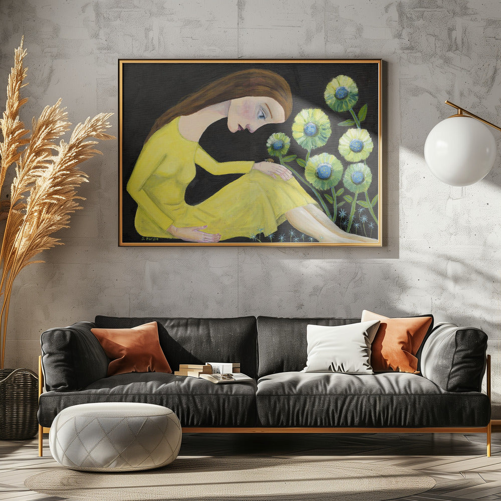 Lady in the garden with lady bug | Poster