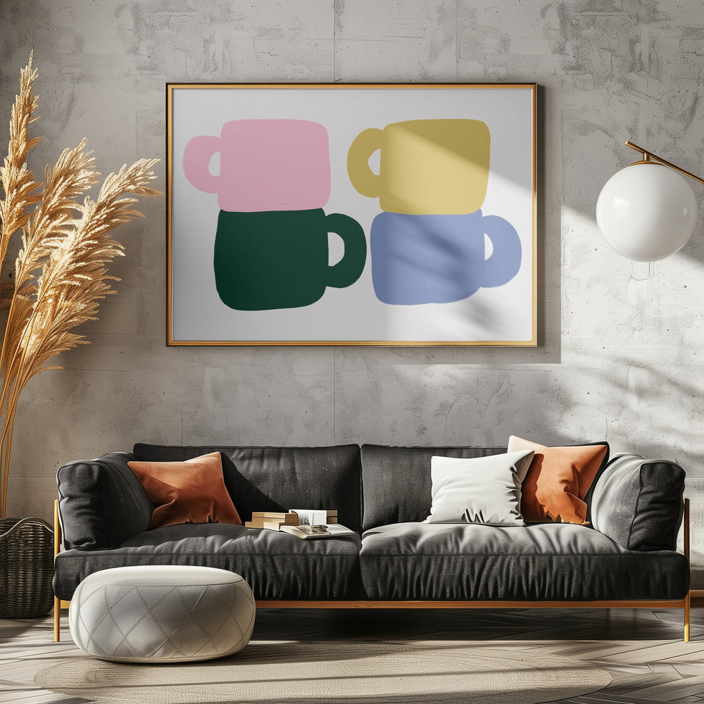 Colorful Coffee Mugs | Poster