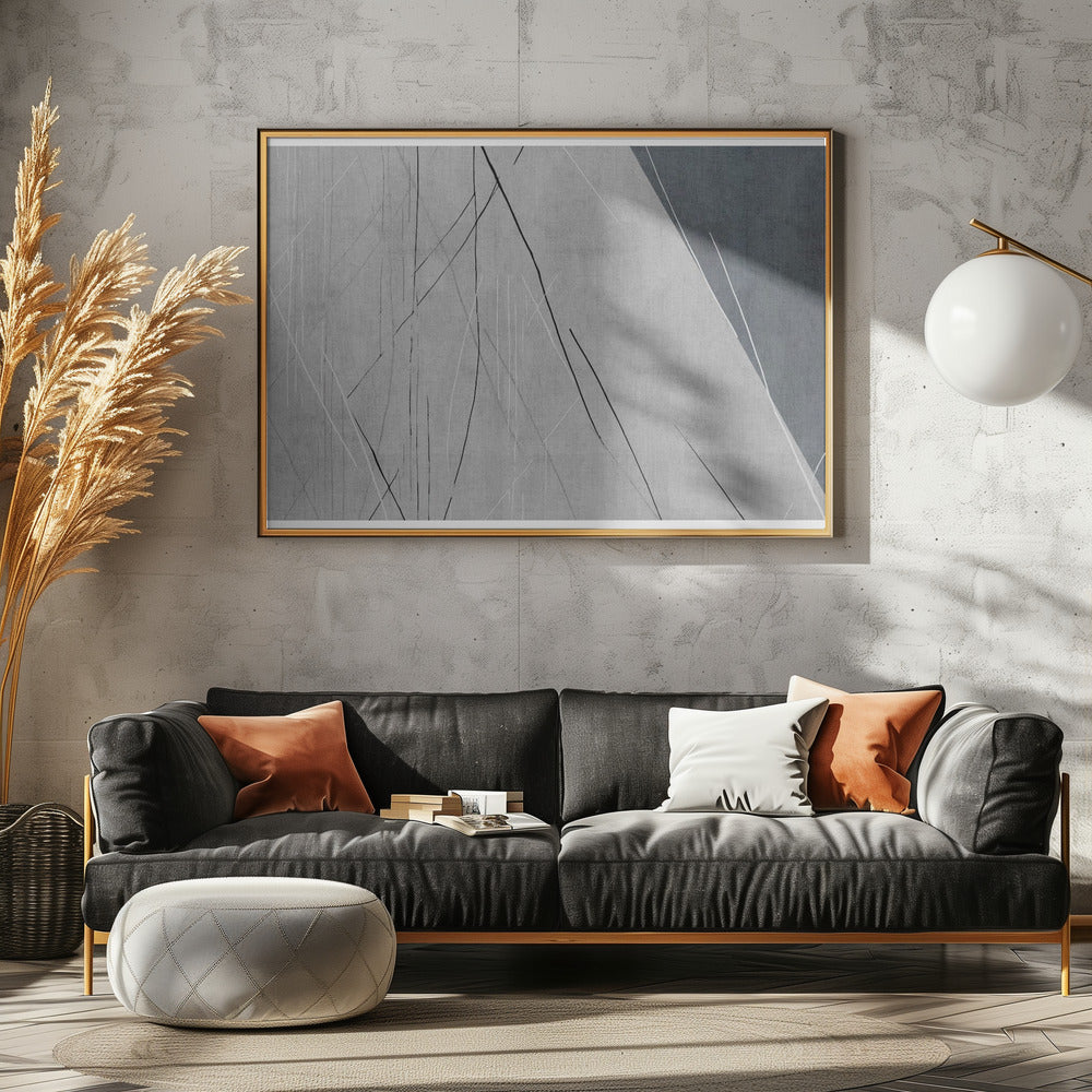 Abstract Lines on Grey | Poster