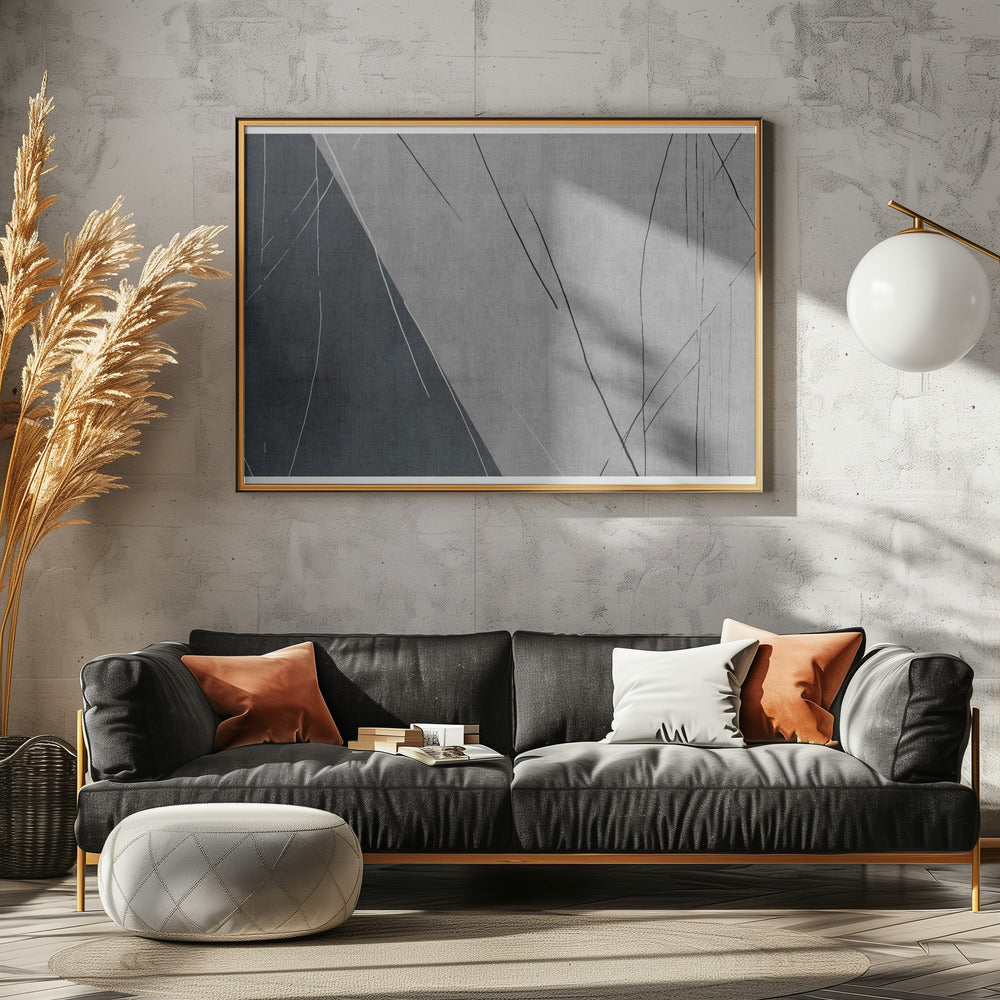 Abstract Lines on Grey | Poster
