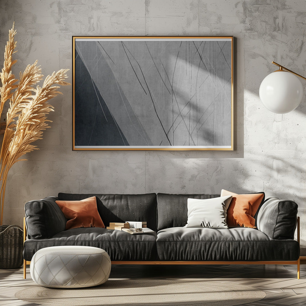 Abstract Lines on Grey | Canvas