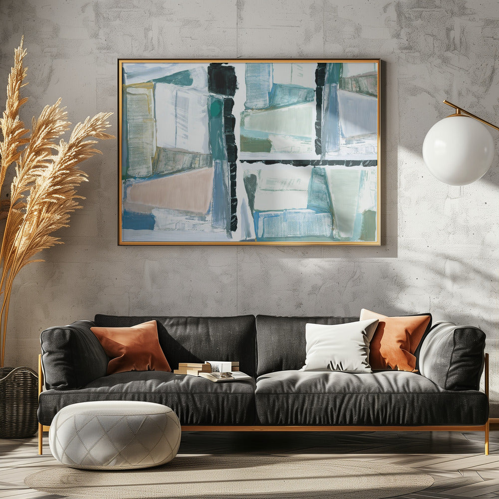 Constructed Abstraction Blue | Canvas