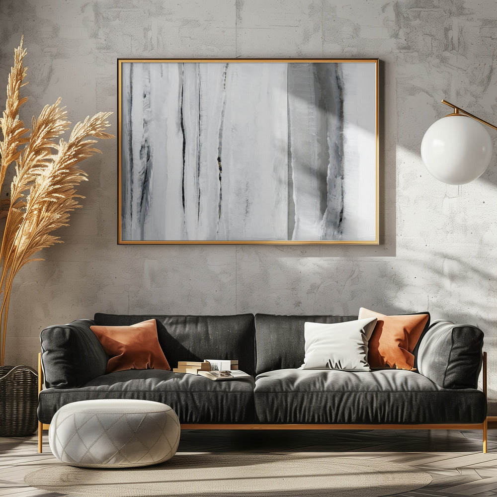 Vertical Strokes In Monochromatic Tones | Canvas