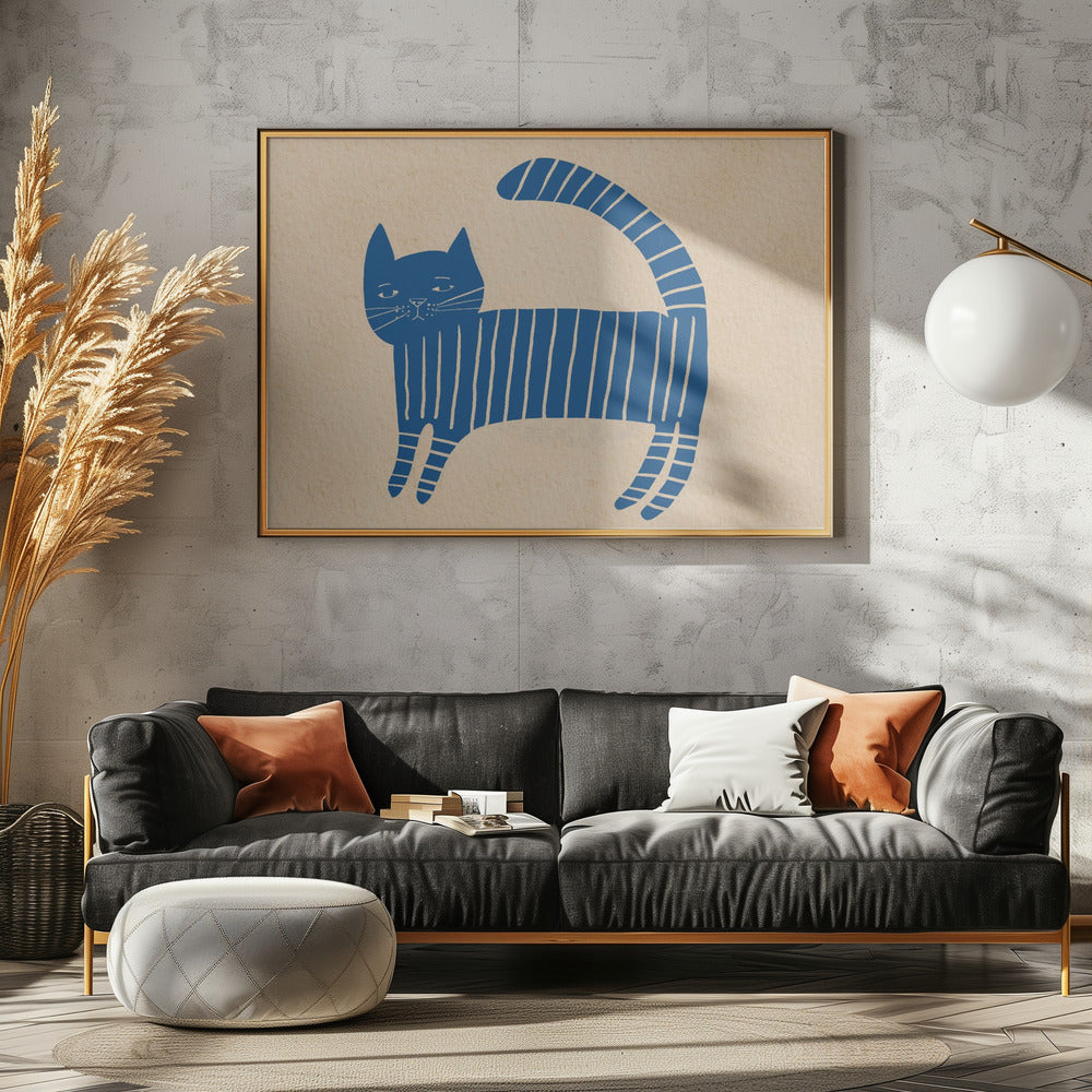 Blue cat nursery | Canvas