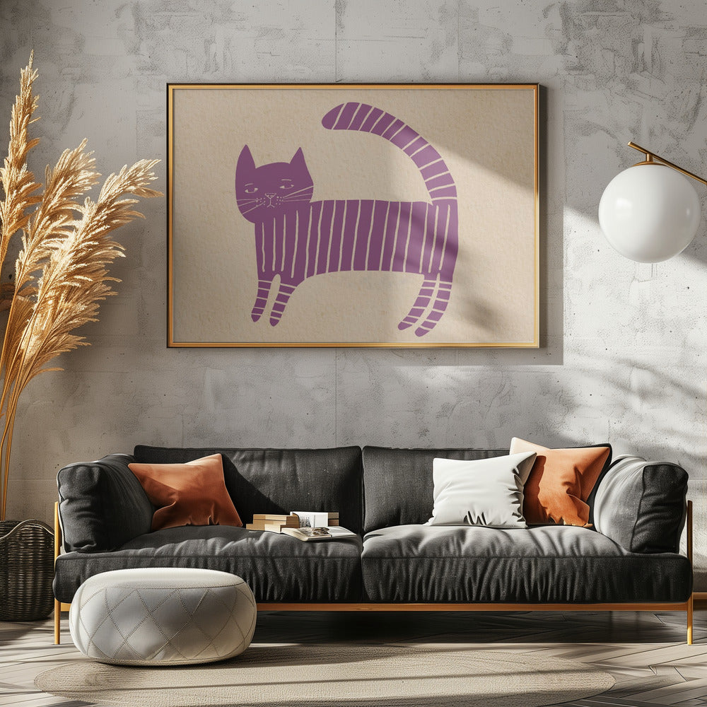 Mauve cat nursery | Poster