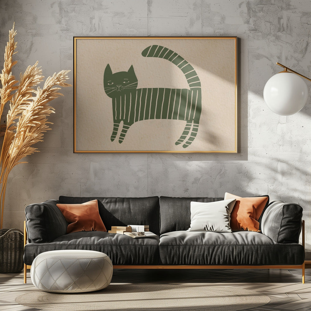 Green cat nursey | Canvas