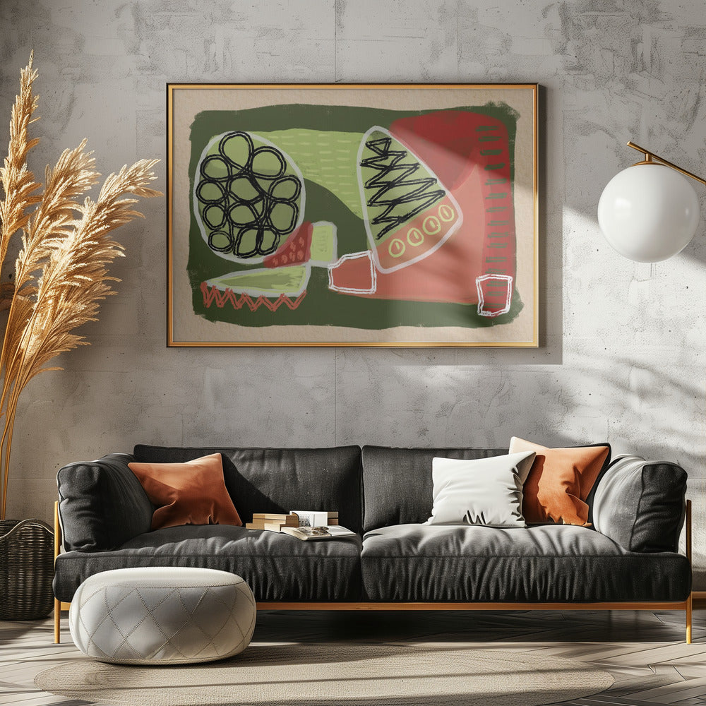 Abstract green and red | Canvas