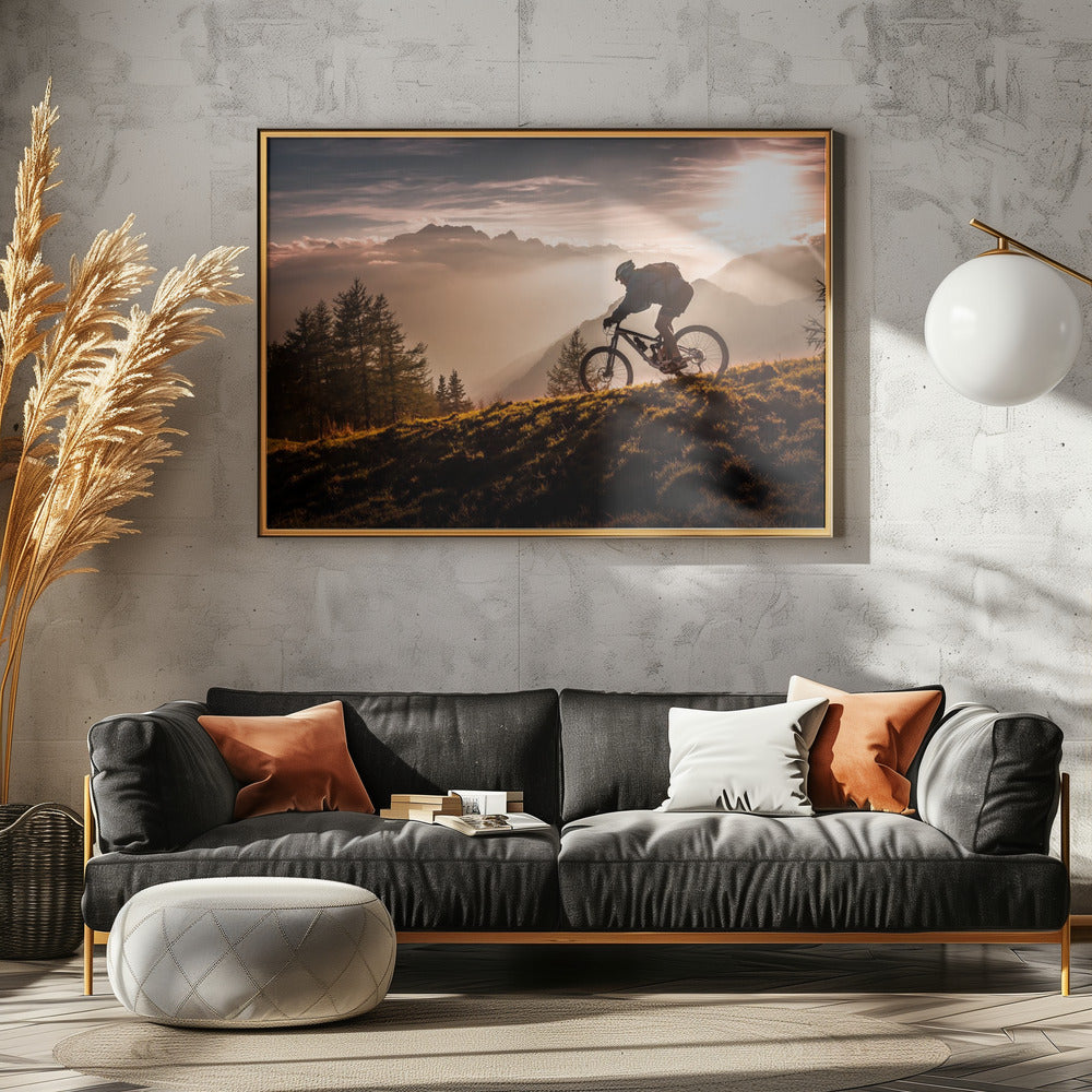 Golden hour biking | Poster