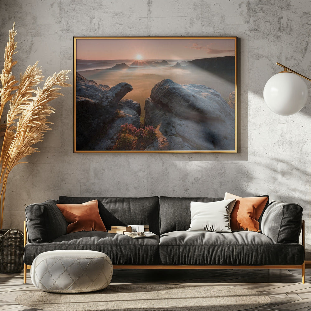Sunrise on the rocks | Canvas