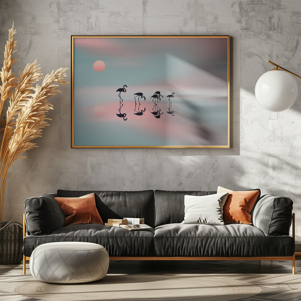Family flamingos. | Poster