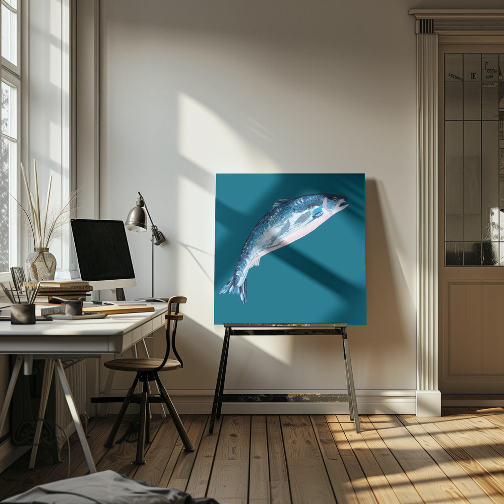 Leaping Salmon | Canvas