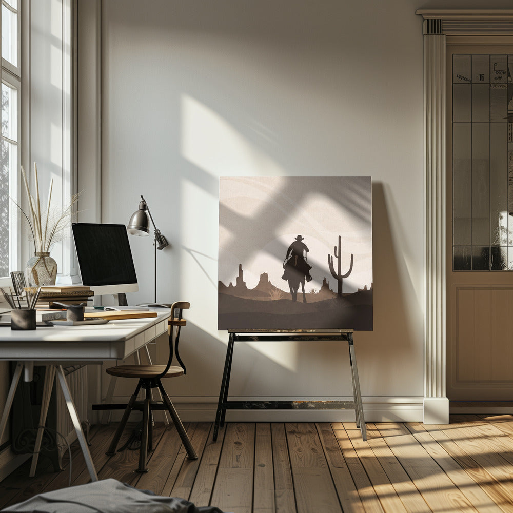 Cowboy&#039;s Distant Ride | Canvas