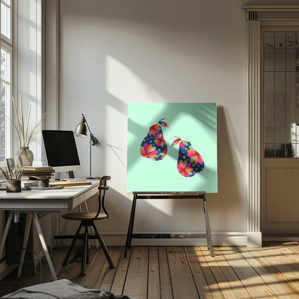 Pears In Pattern Art Print | Canvas