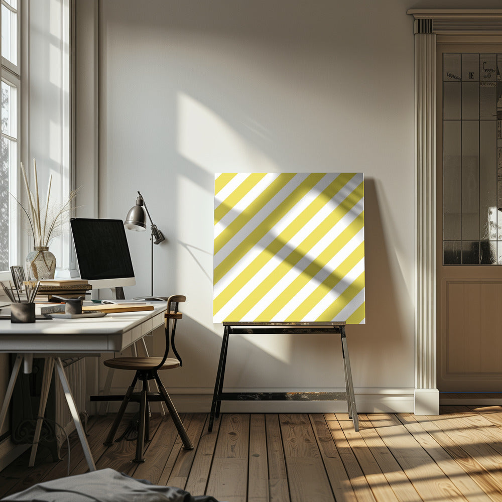 Yellow and White Stripes | Canvas