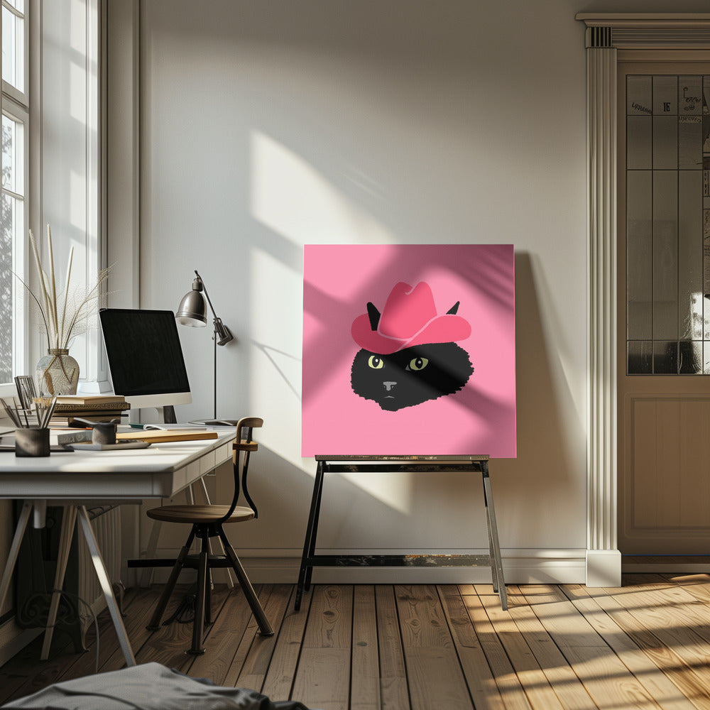 Marcy The Cute Cowgirl Cat | Canvas