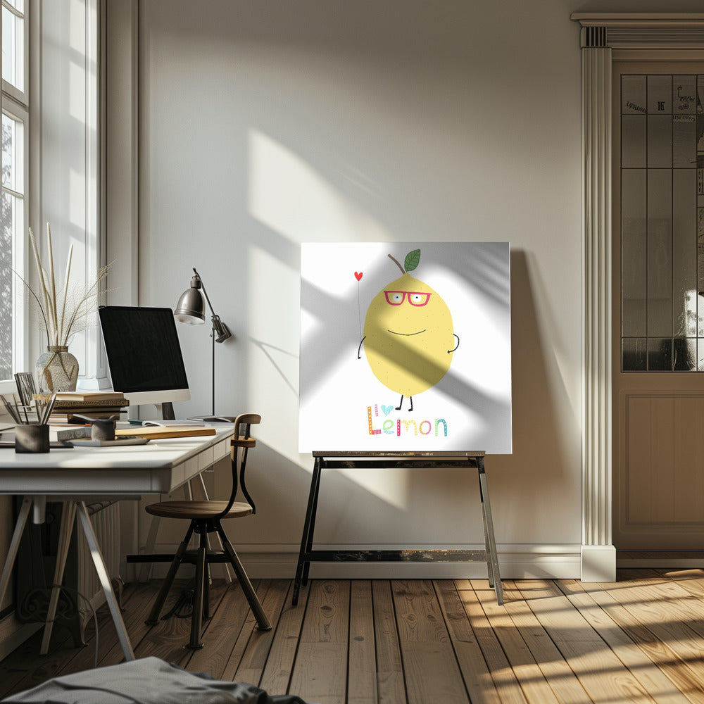 I Love Lemon! A Cute Lemon Holding a Love Heart. | Canvas