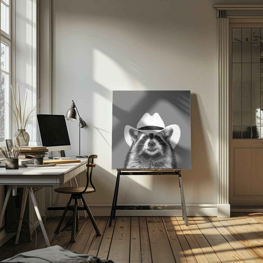 Wyatt The Cowboy Raccoon | Canvas