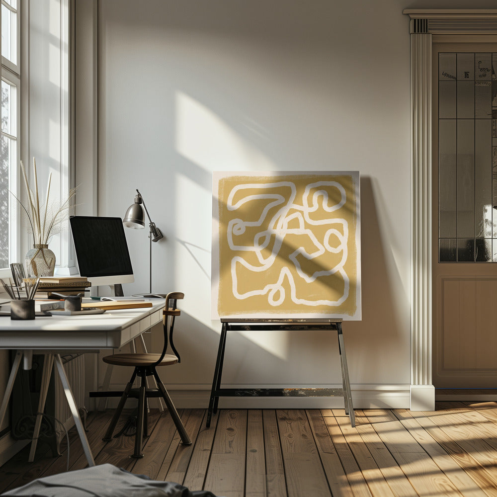Abstract Lines Gold | Canvas