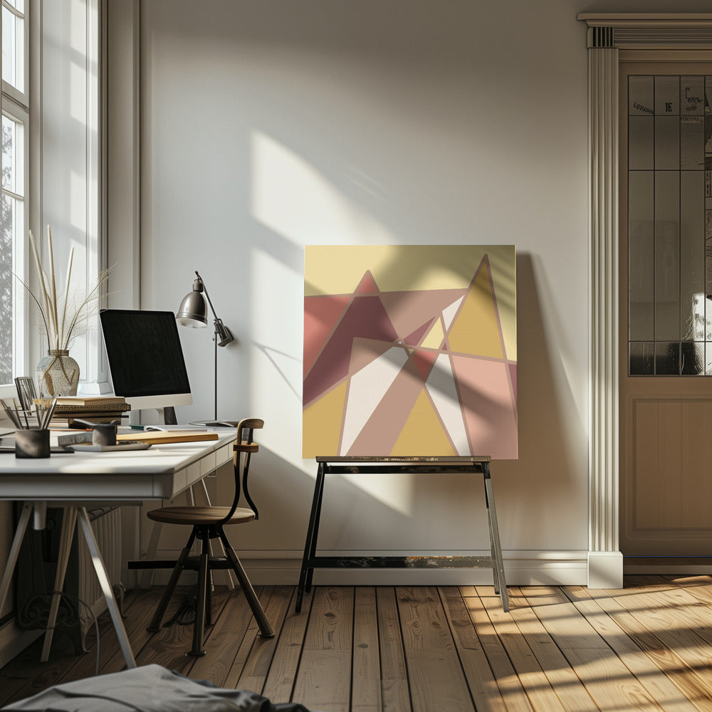 Golden abstract mountains | Canvas