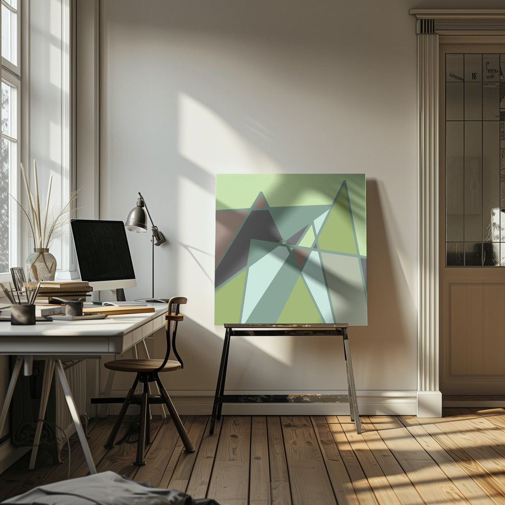 Golden abstract mountains | Canvas