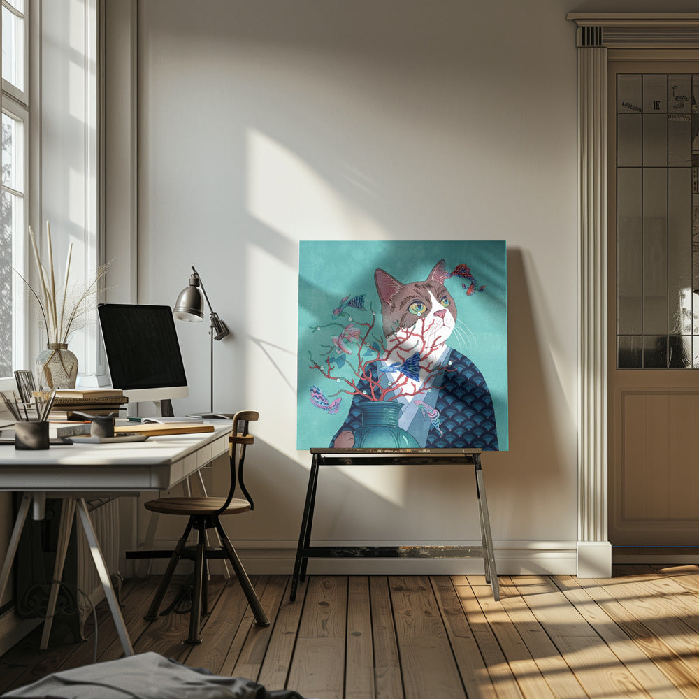 Cat and Fish | Canvas