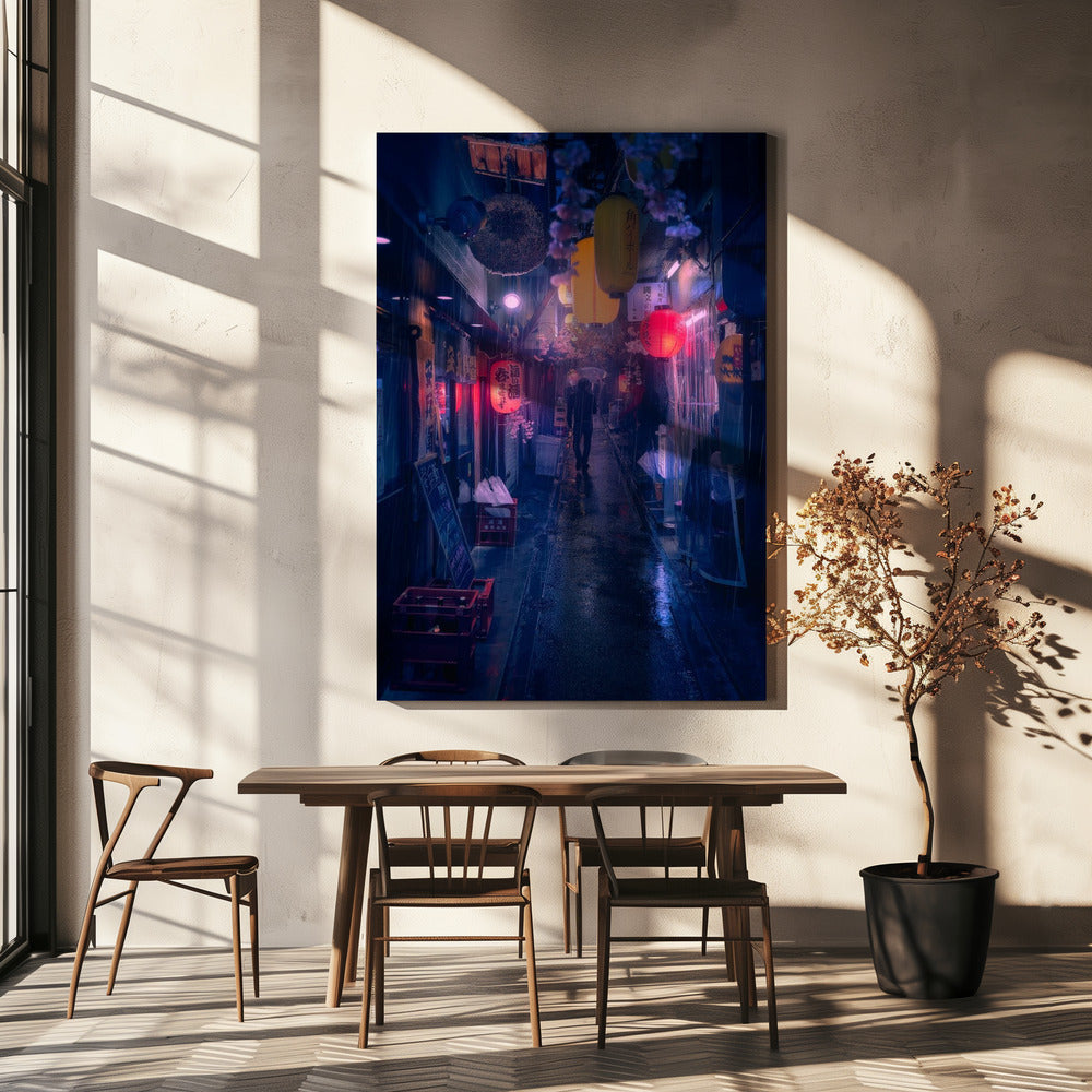 Tokyo Blue Rain | Canvas