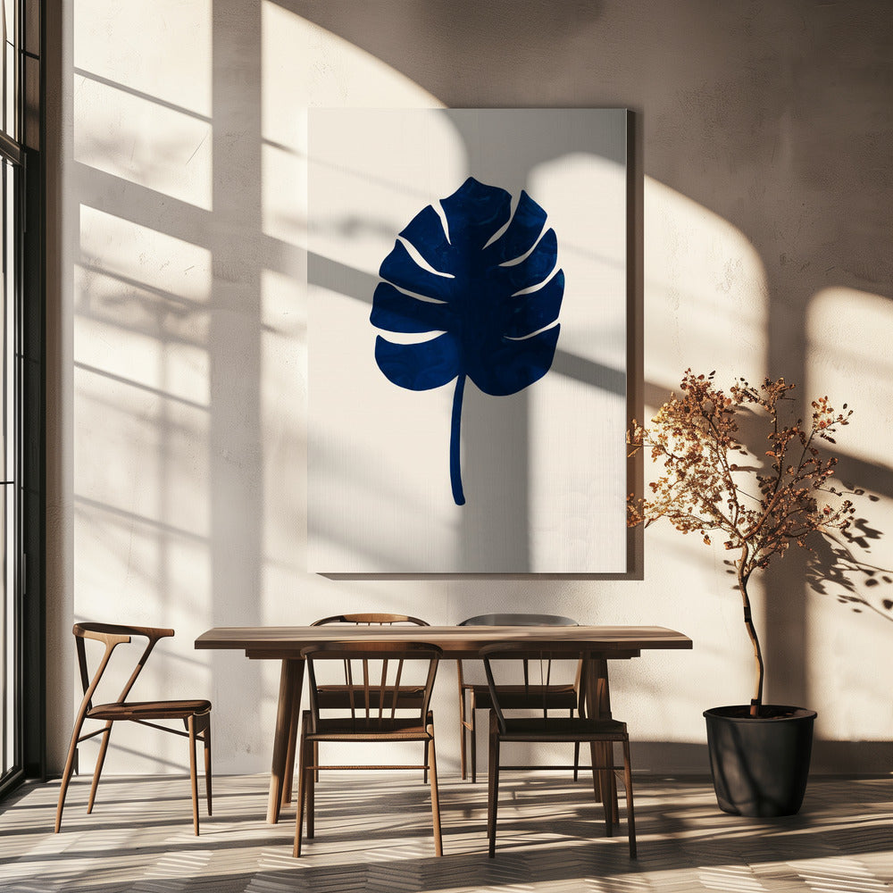 Monstera Marble Blue | Canvas