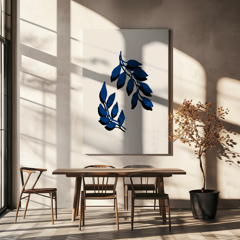 Blue Twig Brush | Canvas