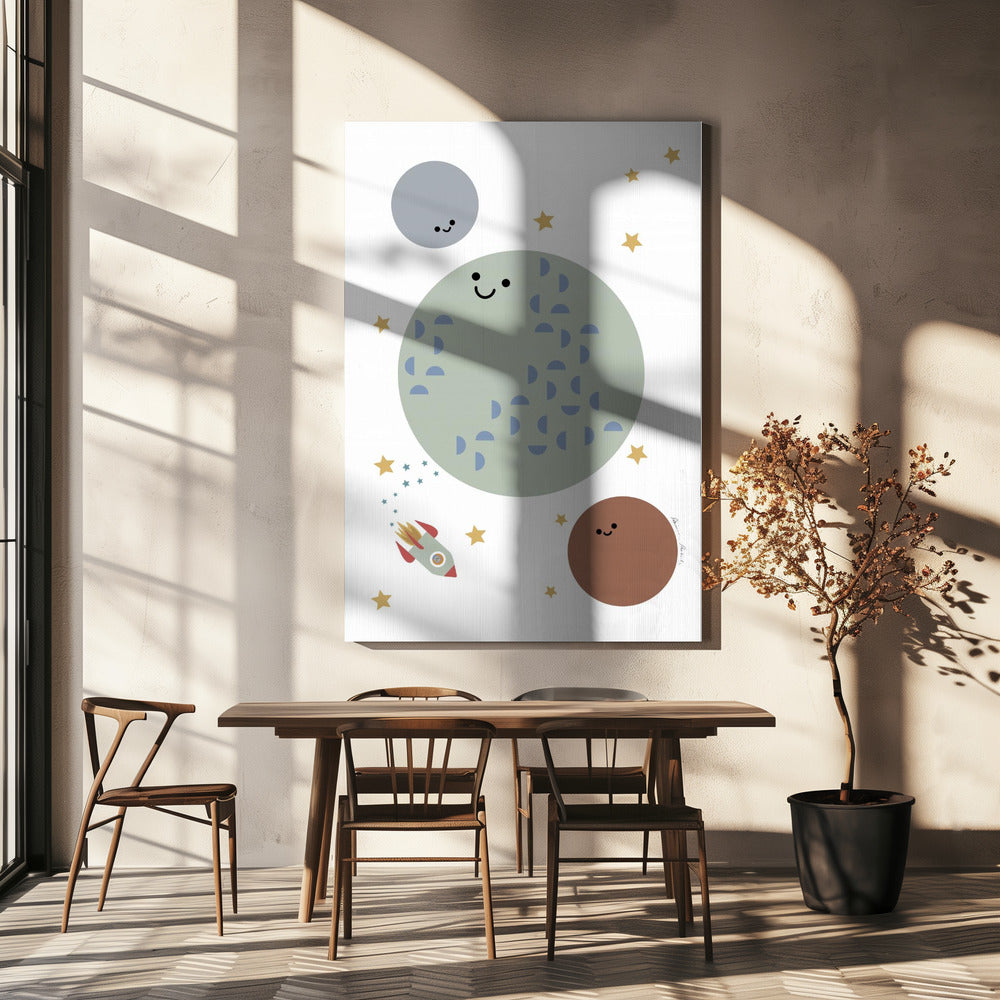 Solar Earth Moon | Canvas