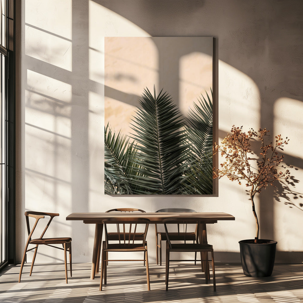Palm leaves and wall_1 | Canvas