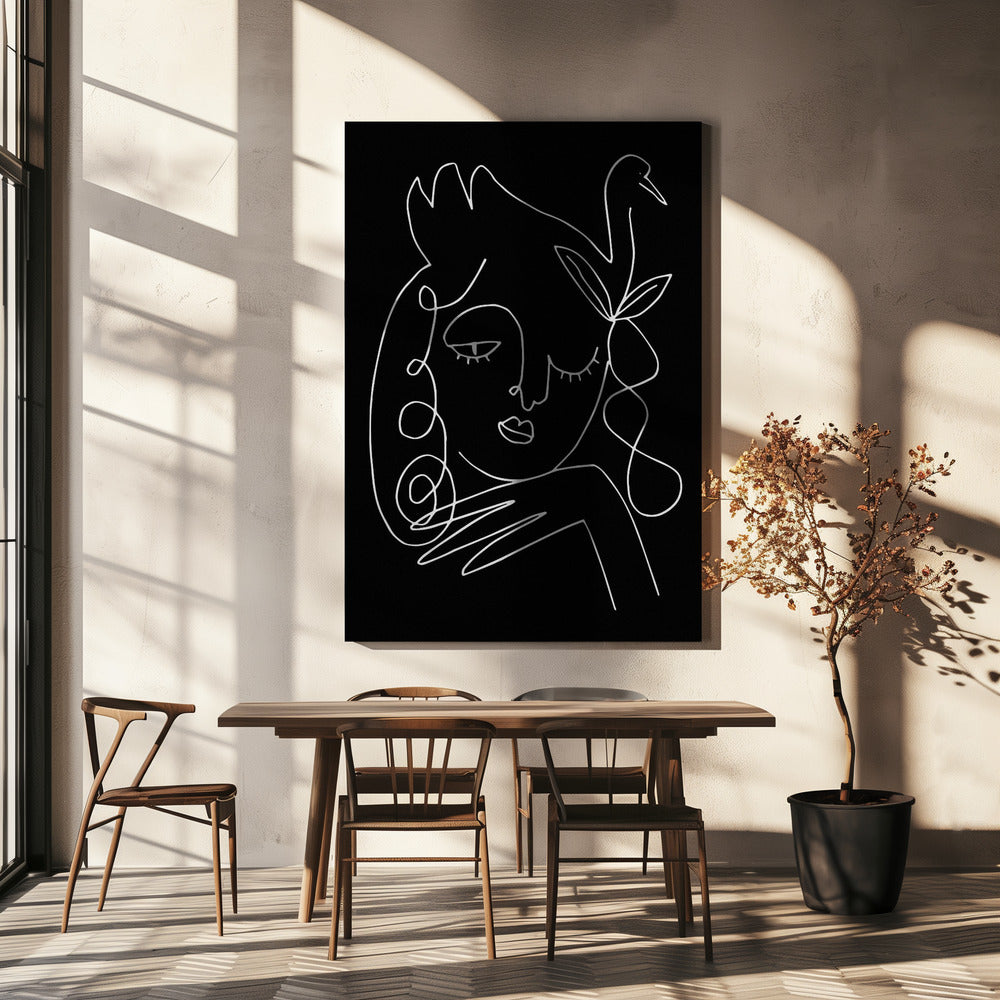 lineart_swan_black_vector_005 | Canvas