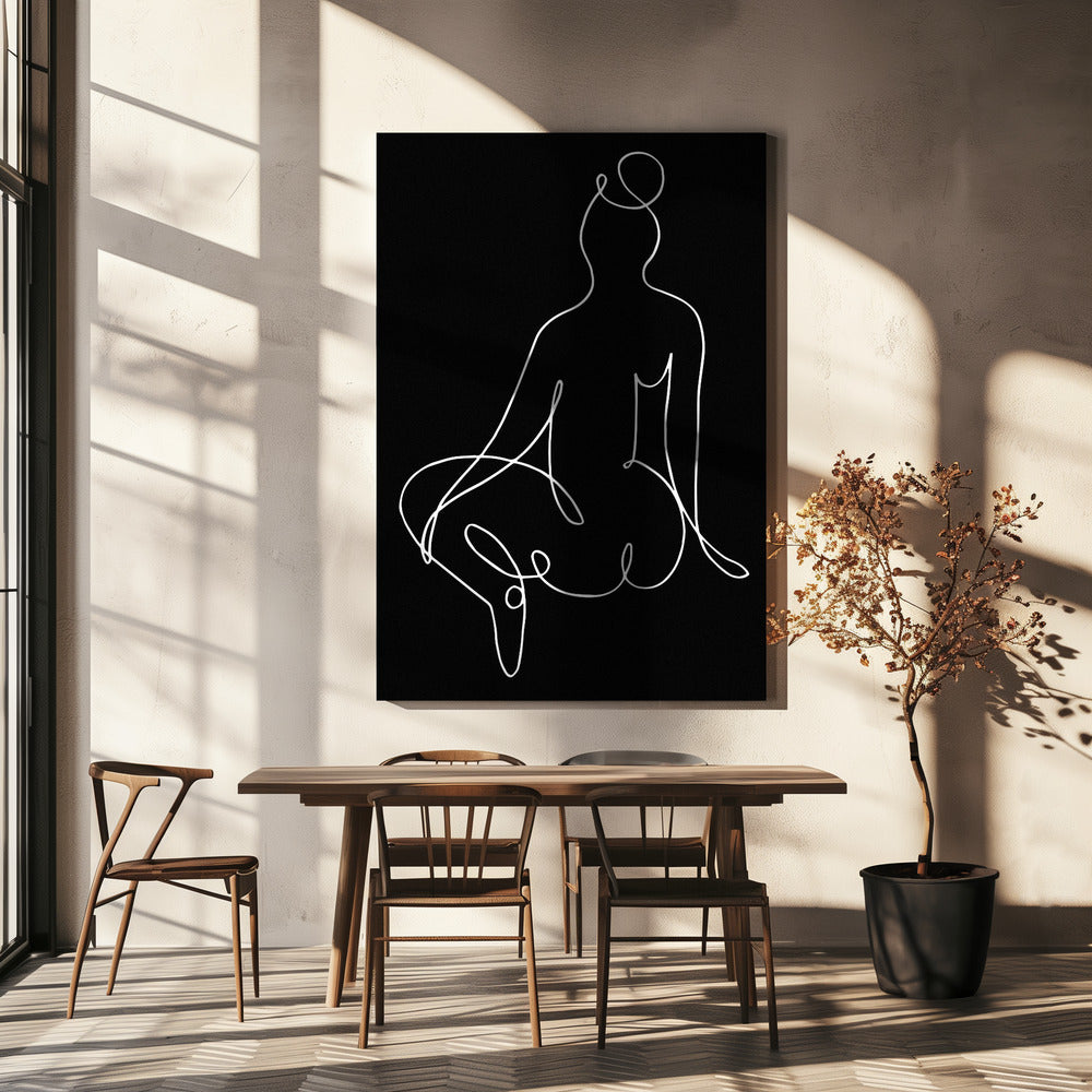 lineart_nude black pica_002_Black | Canvas