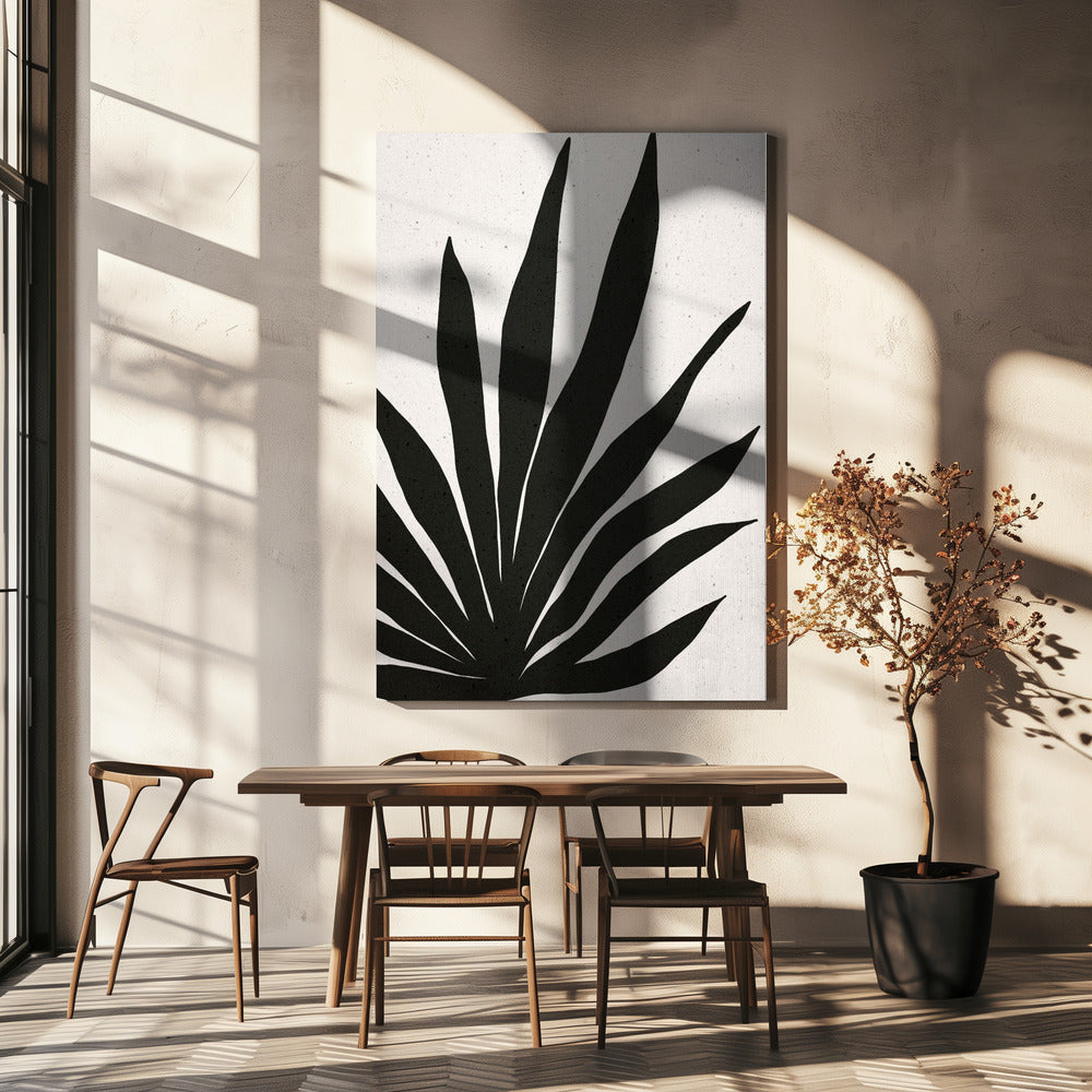 Abstract Black Leaves | Canvas