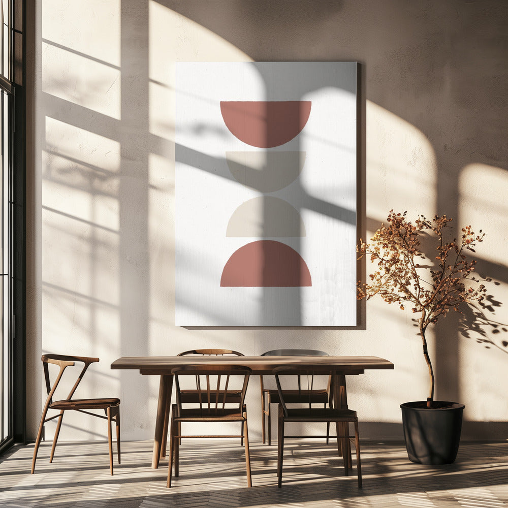 Stacked Half Circles in Earthy Tones | Canvas