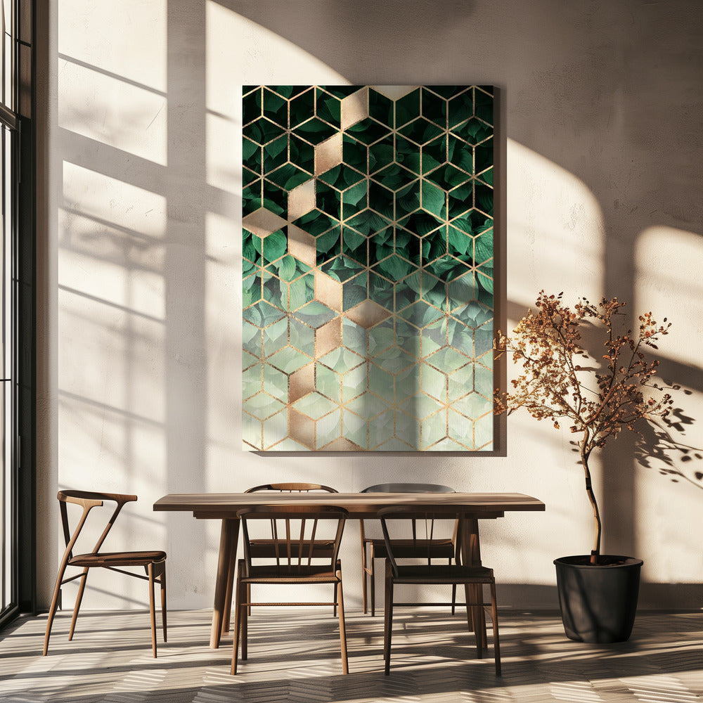 Leaves And Cubes | Canvas