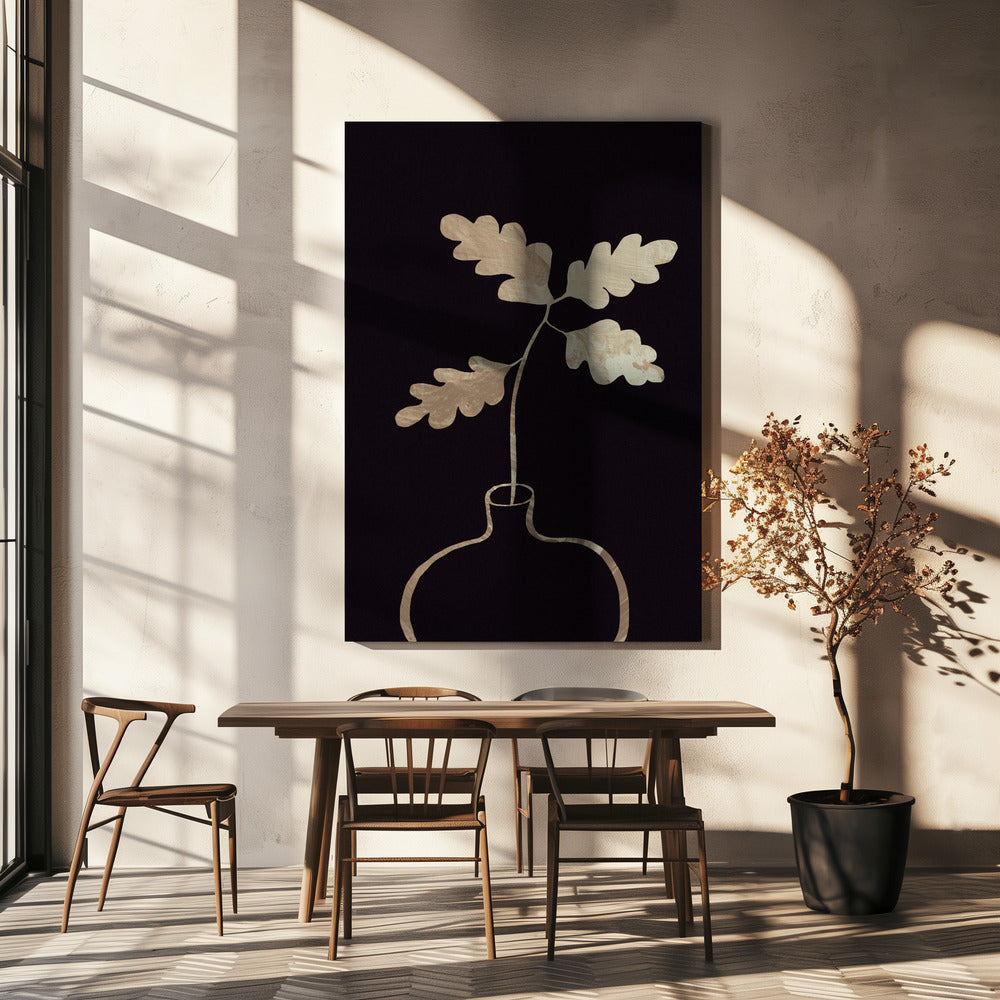 Leaves in vase_gold | Canvas