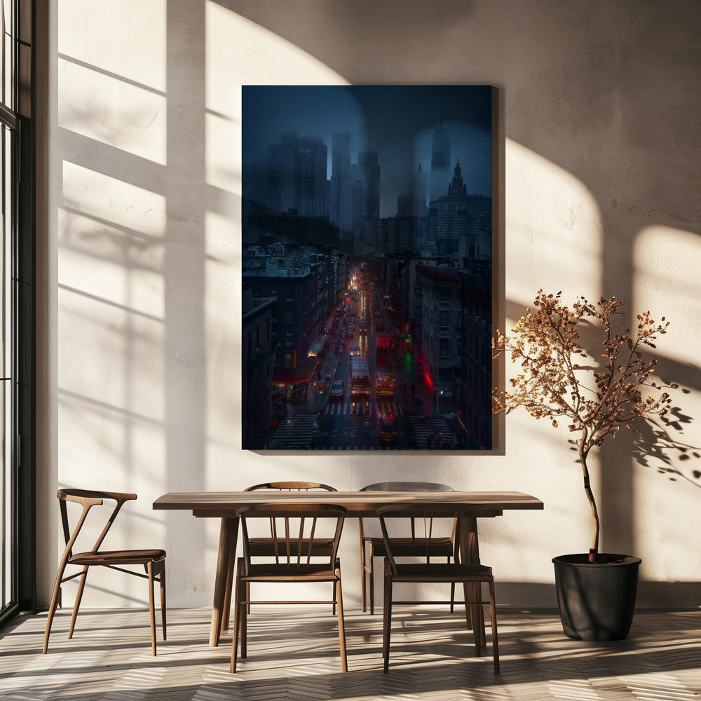 Raining China Town | Canvas