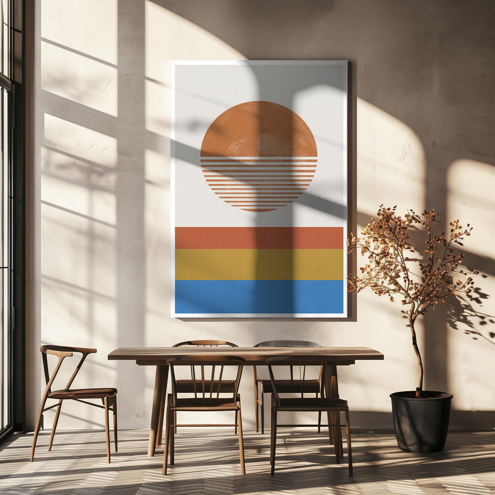 Striped Horizon Sun | Canvas