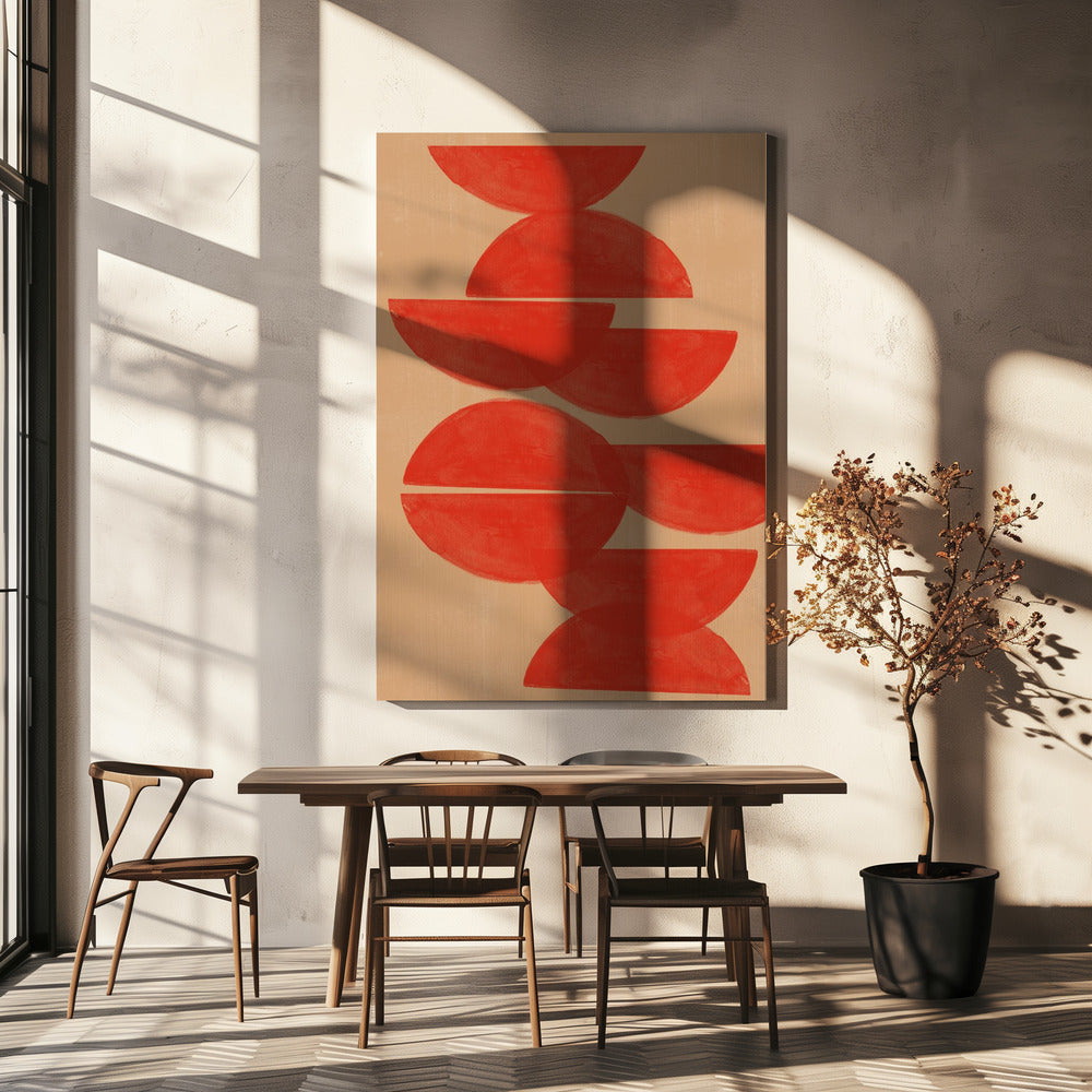 Crimson Symmetry | Canvas