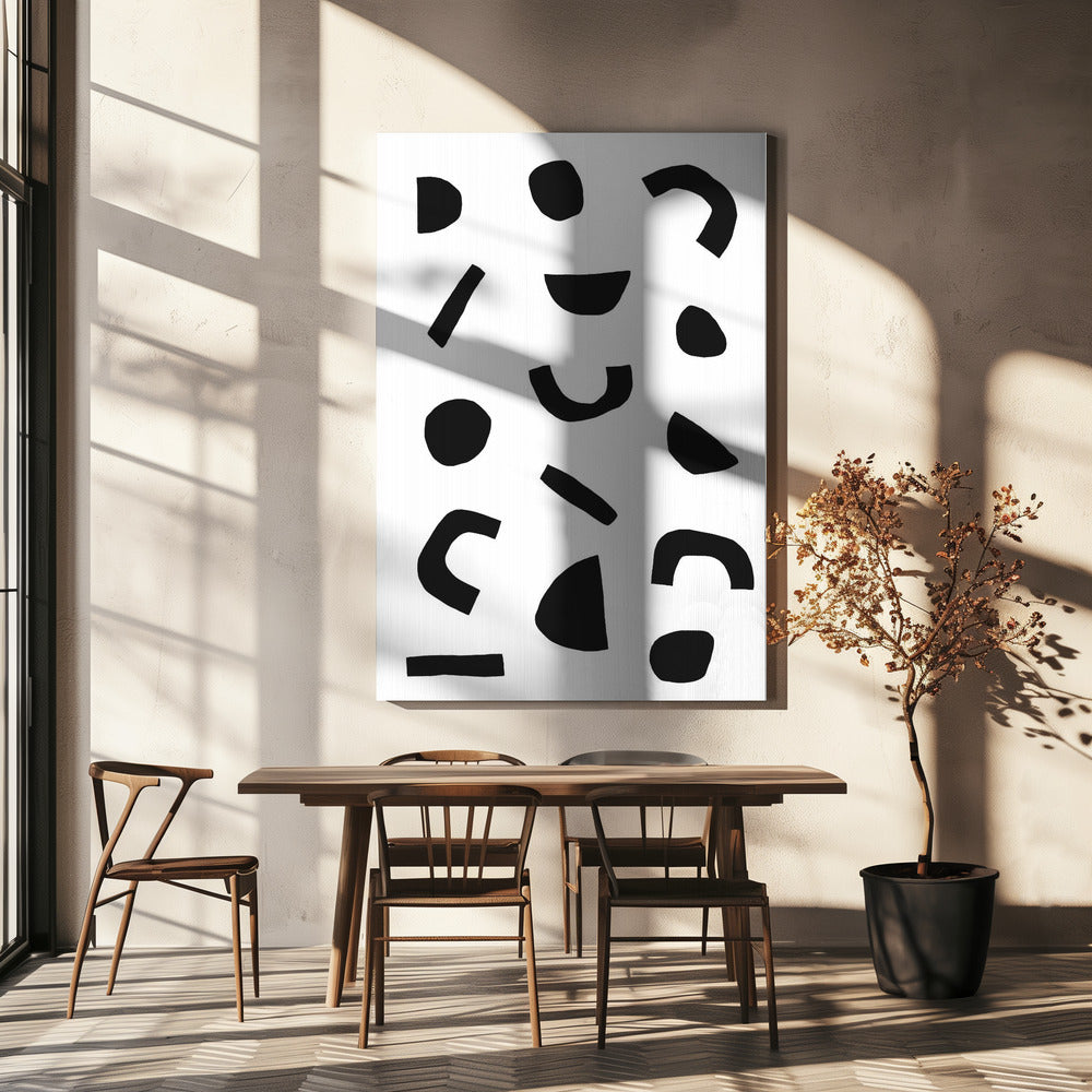 Black Shapes Dance | Canvas