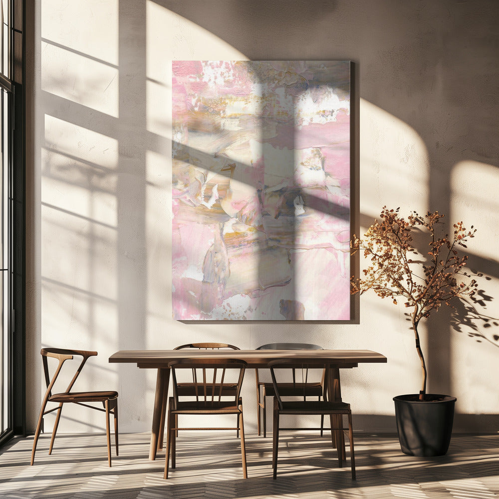Soft Muted Pink Brushstrokes | Canvas