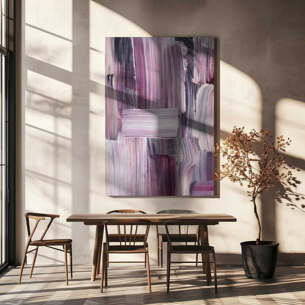 Bold Brushstrokes in Shades of Violet and Pink | Canvas