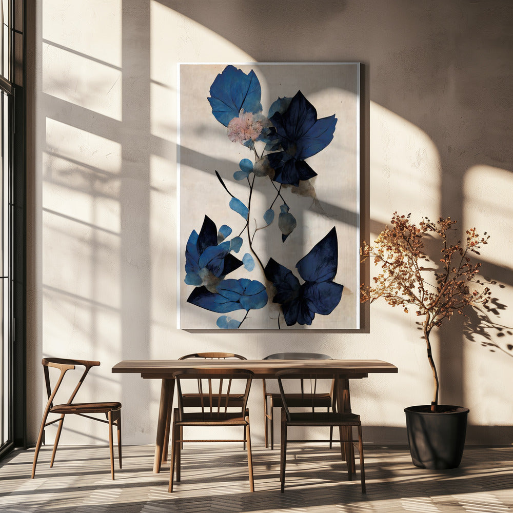 Blue Dry Flowers | Canvas